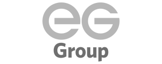 eG Group Logo in gray on a black background